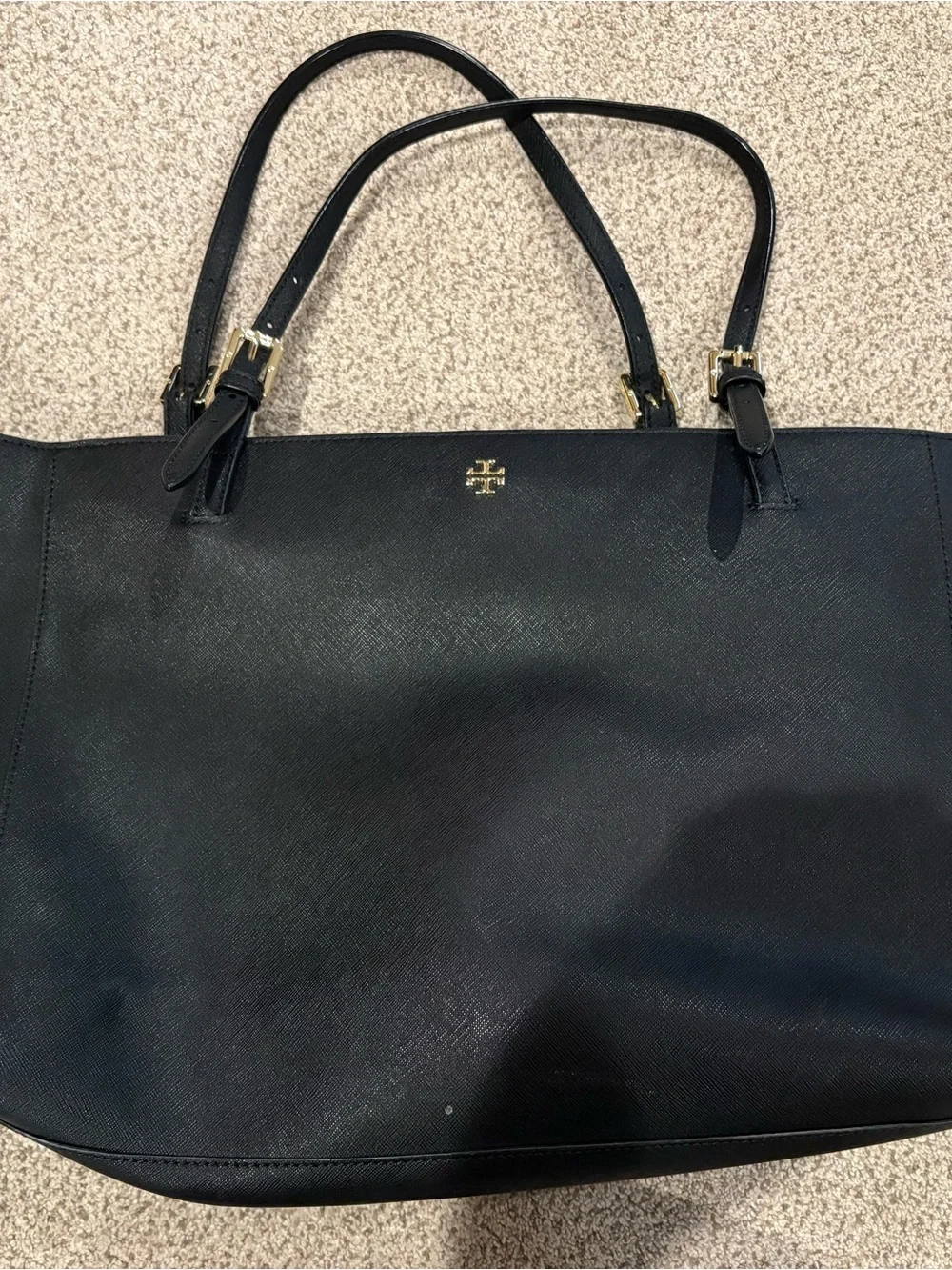 Tory Burch Black Tote with Gold Logo